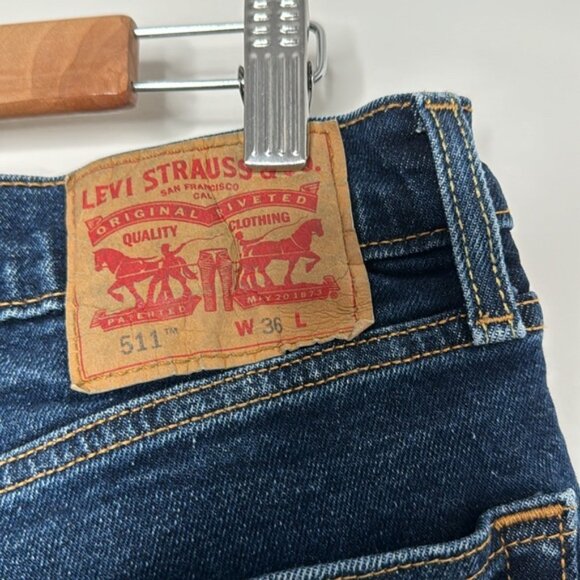 Levi’s Men Dark Wash Denim 511 Fringe Shorts Size 36 - Picture 6 of 12